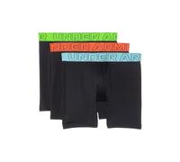 Under Armour Boys' Performance Boxer Briefs, Black W/Ares Red, S