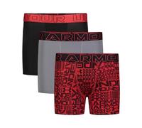 Under Armour Boys' Performance Boxer Briefs, Lightweight & Smooth Stretch Fit, Red Wordmark Multi Three Pack, XL