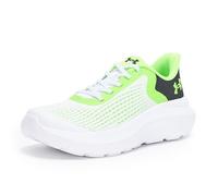 Under Armour Boys' Pre School Rogue 4 Alternate Lace Trainers, 100 White Black Hyper Green, 10 UK Child