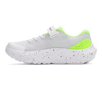 Under Armour Boys' Pre-School Surge 4 AC, Comfortable Boys' Trainers with Breathable Mesh Upper Design, Durable and Lightweight Trainers for Kids,White / Hyper Green / Black,1.5