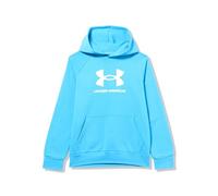 Under Armour boys Rival Fleece Big Logo Hoodie Hooded Sweatshirt, (452) Ether Blue / / White, L