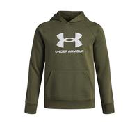 Under Armour Boys' Rival Fleece Big Logo Hoodie, Super-Soft Brushed Lining Boys' Hoodie, Lightweight Hooded Top for Sports and Casual Wear,Marine OD Green / / White,YMD