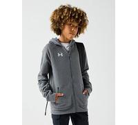 UNDER ARMOUR Boys Rival Fleece Full Zip Hoodie, Grey, Size S=7-8 Years Grey