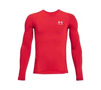 Under Armour Boys' Standard HeatGear Long-Sleeved T-Shirt, (600) Red / White, Large