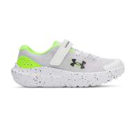 Under Armour Boys' Pre-School Surge 4 AC, Comfortable Boys' Trainers with Breathable Mesh Upper Design, Durable and Lightweight Trainers for Kids,White / Hyper Green / Black,11