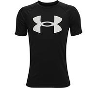 Under Armour Boys UA Tech Big Logo T-Shirt - Super-Soft Short Sleeve - Black/White YXS (120-130CM)