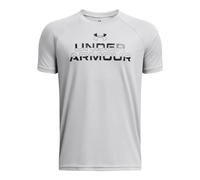 Under Armour Boys Tech Split Wordmark T-Shirt Tee Top Mod Gray/Black 9-10 Years