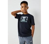 UNDER ARMOUR Boys Training Boxed Sports Logo T-Shirt, Black, Size L Black