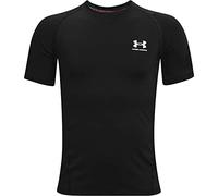 UNDER ARMOUR Junior Boys Heat Gear Armour T-Shirt - Black/White, Black/White, Size Xs Black/White