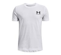 UNDER ARMOUR Boys Sportstyle Small Logo T-Shirt - White/Black, White/Black, Size S=7-8 Years White/Black