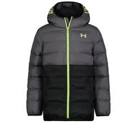 Under Armour Boys Water-Resistant Pronto Colourblock Puffer Jacket with UA Storm Technology - Lightweight Hooded Winter Coat with Snap Pockets, 8 Years to 9 Years, Castlerock