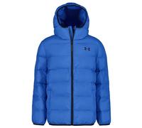 Under Armour Boys Water-Resistant Pronto Colourblock Puffer Jacket with UA Storm Technology - Lightweight Hooded Winter Coat with Snap Pockets, 10 Years to 11 Years, Blue