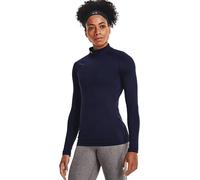 Under Armour Women's ColdGear Authentics Mock Neck, Midnight Navy (410)/White, L