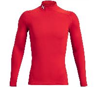UNDER ARMOUR COMPRESSION LONG SLEEVE GOLF MOCK BASE LAYER - RED