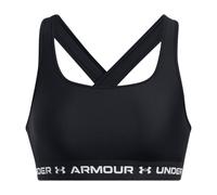 Under Armour Women's Crossback Mid Bra, Medium Impact Sports Bra for Cycling, Weight Training and Boxing, Racer Back Bra with Removable Cups, Cooling and Sweat-Wicking Gym Tank Top Bra Black