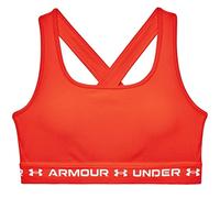 Under Armour Damen Crossback Mid Bra BH, Phoenix Fire (296) / Weiß, Small