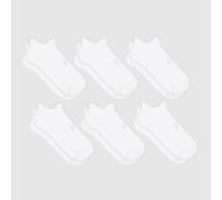 Under Armour Essential No Show Socks 6 Pack in White & Grey, Fabric, Size: 12-5 UK 12-5