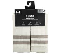 Under Armour Unisex Adult Essential Crew Socks (6 Pairs), (279) Stone / Stone / Timberwolf Taupe, Large