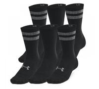 6 Pack Essential Crew Socks Black M