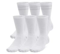Under Armour UA Essential 6pk Crew - White/White/Halo Gray - MD