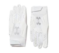 Under Armour F9 Nitro Mens Football Gloves (100) White/Grey/Metallic Silver, Large