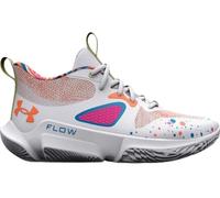 Under Armour Flow Breakthru 3 LE Womens Basketball Shoes, White-pink Edge-citrus Blast, 10 UK