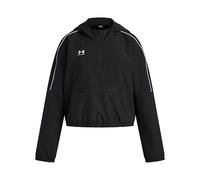 Under Armour Girls' Challenger Anorak, Water-Repellent Raincoat for Outdoor Pursuits, Breathable and Comfortable Girls' Jacket with Pockets,Black / / White,YMD