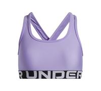 Under Armour Girls' Crossback Bra, Comfortable Sports Bra with Crossover Straps and Keyhole Detail, Supportive Girls' Gym Wear,Transparent / / White,YLG