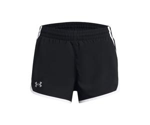 Under Armour Girls' Fly by Shorts, (001) Black / White / Reflective, XS