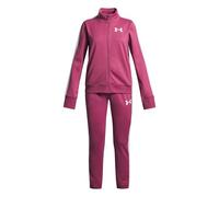 Under Armour Girls' Knit Tracksuit, Comfortable and Soft Girls' Tracksuit with Pockets, Sweat-Wicking Sportswear for Athletics, PE and Training,Fuchsia Dusk / / White,YLG