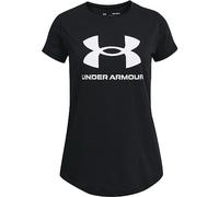 Under Armour Girls Live Sportstyle Short Sleeve T-Shirt Black/White 7-8 Years