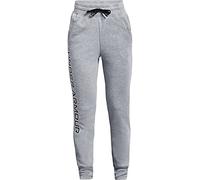 Under Armour Girl's Rival Fleece Joggers, Steel Light Heather Black Black, XS