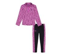 Under Armour Girls Set, Bottoms & Hoodie, Lightweight & Relaxed Fit Pullover Sweater, Vivid Magenta-1/4 Zip, 4