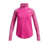 Under Armour Girls Tech Twist Half Zip T-Shirt - Pink - Size M/G