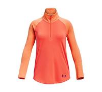 Under Armour Girls' Tech Graphic Long Sleeve Half Zip, (877) After Burn / Orange Tropic / Charged Cherry, XL