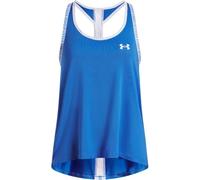 Under Armour Girls' Tech Knockout Tank, Ultra-Soft and Breathable Girls' Top for Training and Athletics, Lightweight Sports Tank Top,Blue Atlantis / / White,YSM