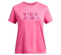 Under Armour Girls Tech Wordmark T-Shirt Colour: Pink, Size: Youth Medium 140-150CM