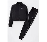Under Armour Girls Icon Knit Crop Tracksuit Size: Youth Small 130-140CM, Colour: Black