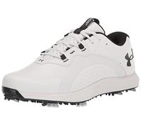 Under Armour Golf Mens UA Charged Draw 2 Wide Waterproof Spiked Golf Shoes White/Black 9UK
