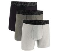 Under Armour Tech Boxer Briefs - 3-Pack, 6in, Moisture-Wicking - Black/Dark Grey/Grey XL