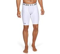 Under Armour HeatGear 2.0 LONG Shorts, Robust and Lightweight Running Shorts, Thermal Underwear with Net Inserts Men, White (White/Graphite (100)), S