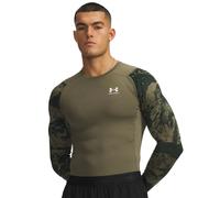 Under Armour HeatGear Compression Colorblock Thermal Shirt - Marine OD Green/White