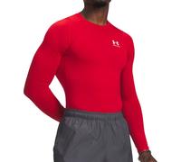 Under Armour HeatGear Armour Mens Compression Top Red Long Sleeve Gym Base Layer