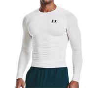 Under Armour HeatGear Armour Mens Compression Top White Long Sleeve Gym Excerise