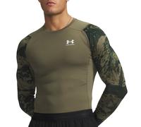 Under Armour HeatGear Compression Colorblock Thermal Shirt - Marine OD Green/White