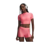 Under Armour Heatgear Crop Mock Short Sleeve T-shirt Pink XL Woman
