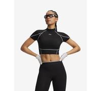 Under Armour HeatGear Elite Crop Mock Neck Short Sleeve T-Shirt Black Women - M