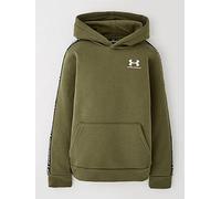 UNDER ARMOUR Junior Boys Icon Fleece Taping Hoodie - Green, Marine Od Green / / White, Size M Marine Od Green / / White