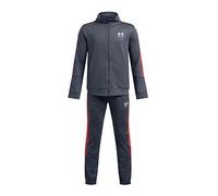 UNDER ARMOUR Junior Boys Icon Knit Tracksuit - Grey, Downpour Gray / Fire / White, Size L Downpour Gray / Fire / White