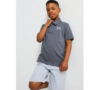 UNDER ARMOUR Junior Boys Icon Polo Shirt - Grey, Castlerock Light Heather/White, Size M Castlerock Light Heather/White